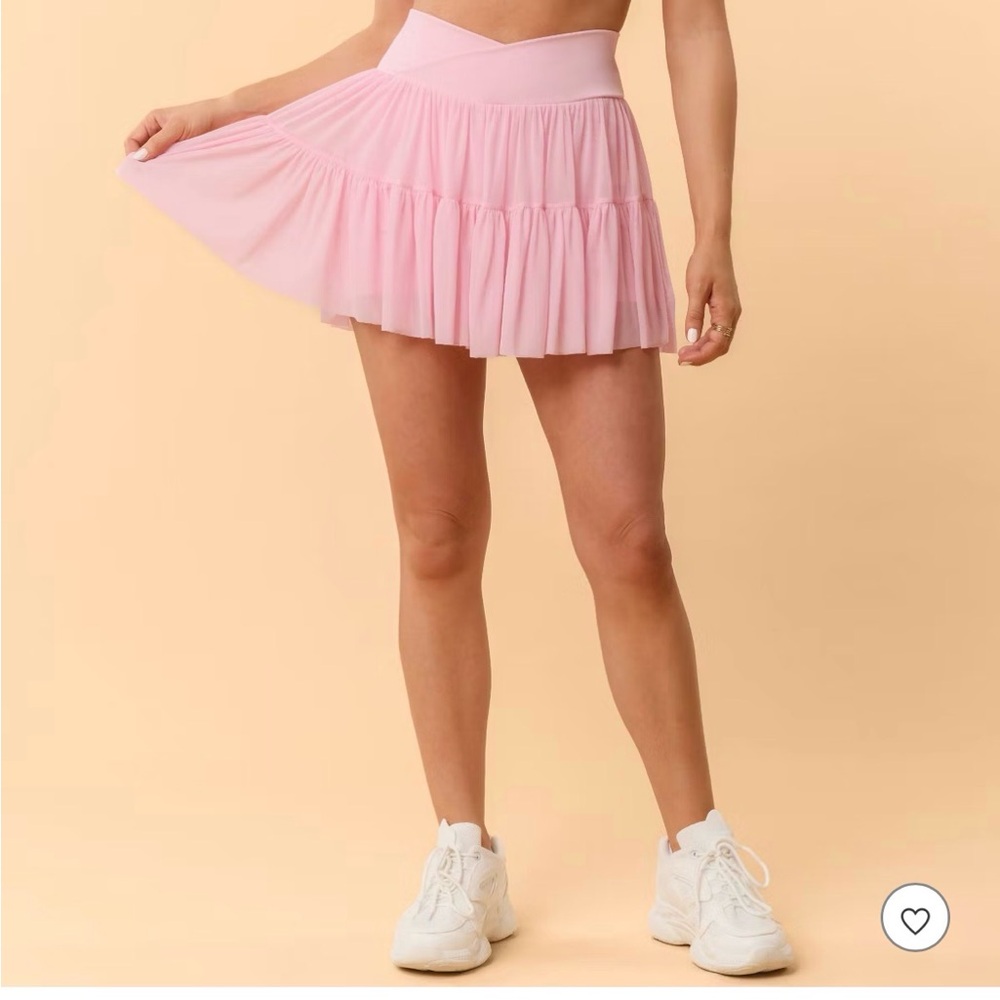 Women's blogilates Pink Pleated Mini Skirt